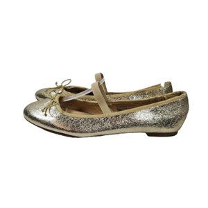 A New Day Gold Lame Look Ballet Flats Shoes Women's Size 9